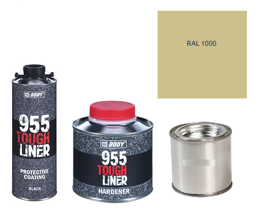HB BODY 955 RAPTOR tough liner - 2k polyuretán textúra set / báza + tužidlo + farba /RAL 1000 900ml