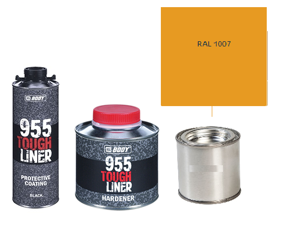 HB BODY 955 RAPTOR tough liner - 2k polyuretán textúra set / báza + tužidlo + farba /RAL 1007 900ml