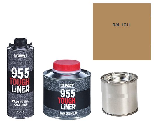 HB BODY 955 RAPTOR tough liner - 2k polyuretán textúra set / báza + tužidlo + farba /RAL 1011 900ml