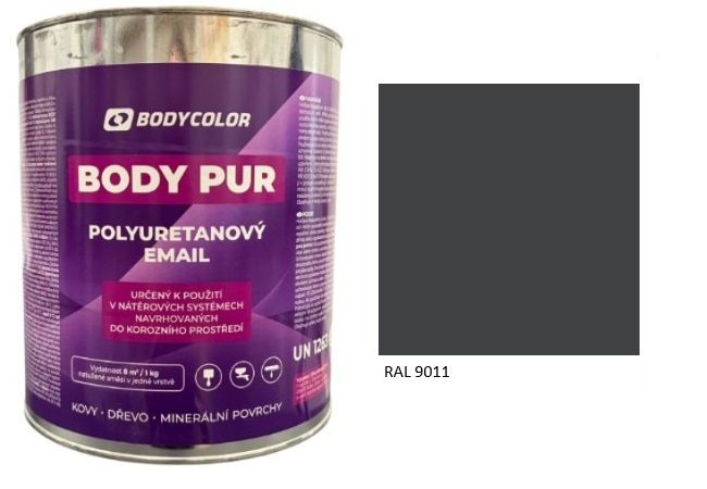 Polyuretánová farba 4:1 polomatná RAL 9011 – grafitová čierna 0,75L / 0,99KG
