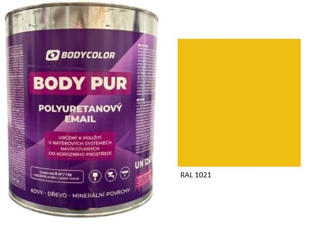 Polyuretánová farba 4:1 polomatná RAL 1021 – repková žltá 2,25L / 3,10KG