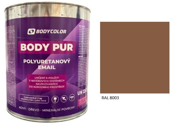 Polyuretánová farba 4:1 polomatná RAL 8003 – hlinená hnedá 4,5L / 6,21KG