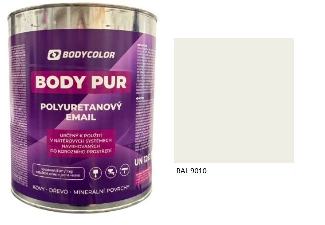 Polyuretánová farba 4:1 polomatná RAL 9010 – čistá biela 2,25L / 3,10KG