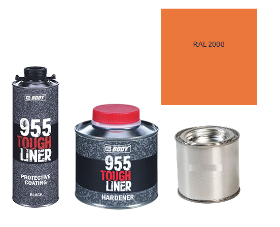 HB BODY 955 RAPTOR tough liner - 2k polyuretán textúra set / báza + tužidlo + farba /RAL 2008 900ml
