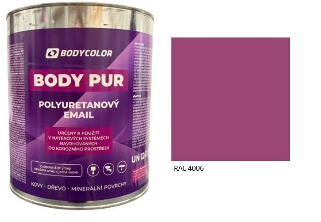 Polyuretánová farba 4:1 matná RAL 4006 – dopravná purpurová 4,5L / 6,21KG