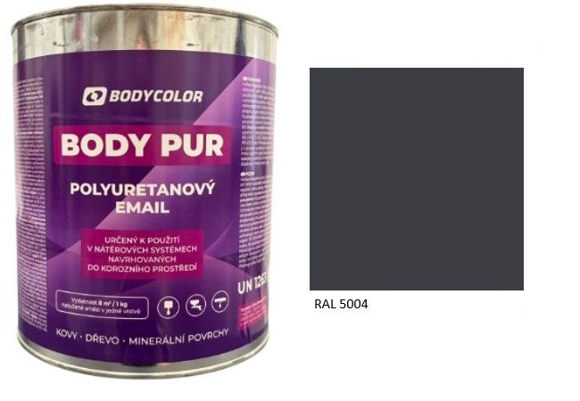 Polyuretánová farba 4:1 lesklá RAL 5004 – čiernomodrá 2,25L / 3,10KG