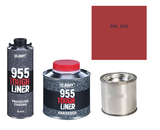 HB BODY 955 RAPTOR tough liner - 2k polyuretán textúra set / báza + tužidlo + farba /RAL 3002 900ml