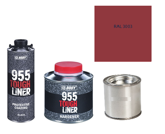 HB BODY 955 RAPTOR tough liner - 2k polyuretán textúra set / báza + tužidlo + farba /RAL 3003 900ml