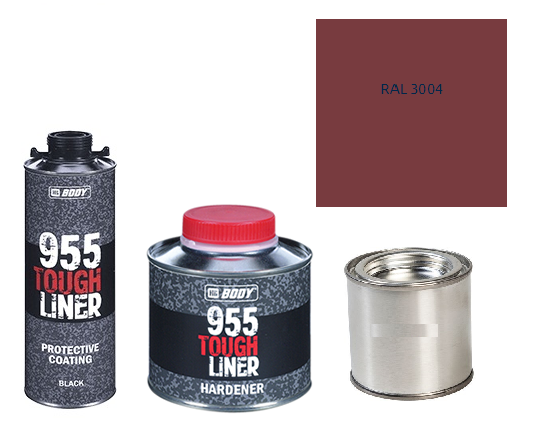 HB BODY 955 RAPTOR tough liner - 2k polyuretán textúra set / báza + tužidlo + farba /RAL 3004 900ml