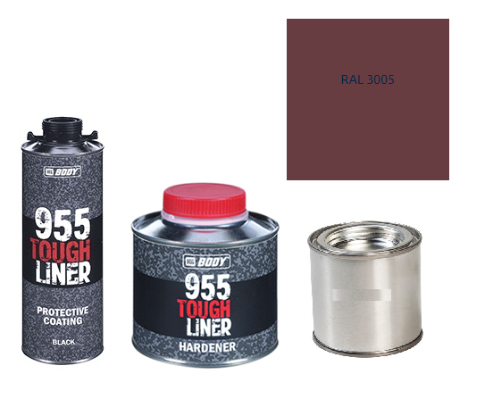 HB BODY 955 RAPTOR tough liner - 2k polyuretán textúra set / báza + tužidlo + farba /RAL 3005 900ml