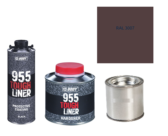 HB BODY 955 RAPTOR tough liner - 2k polyuretán textúra set / báza + tužidlo + farba /RAL 3007 900ml