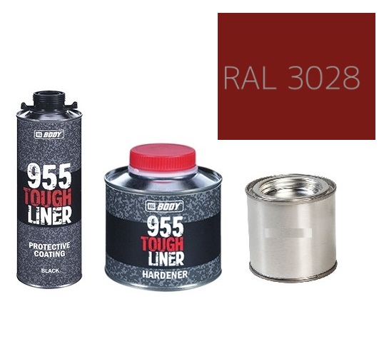 HB BODY 955 RAPTOR tough liner - 2k polyuretán textúra set / báza + tužidlo + farba /RAL 3028 900ml