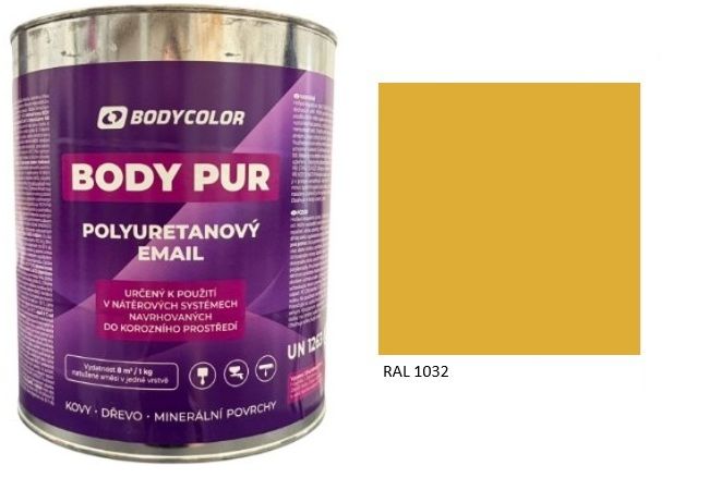 Polyuretánová farba 4:1 polomatná RAL 1032 – metlová žltá 4,5L / 6,21KG