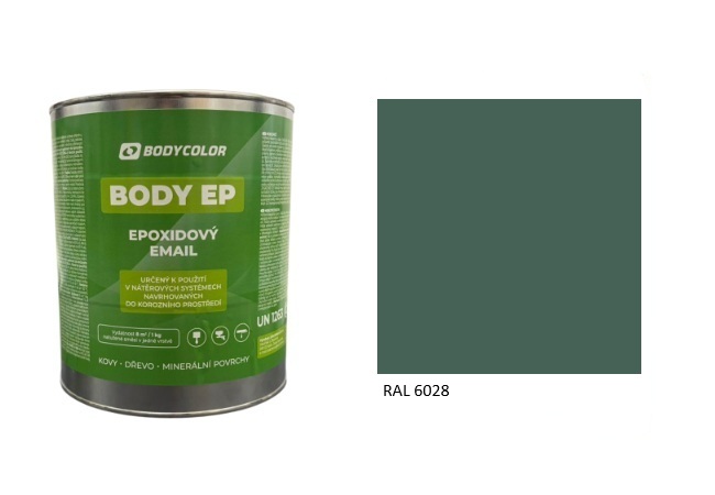 Epoxidová farba 5:1 polomatná RAL 6028 – borovicová zelená 0,75L / 1,125KG