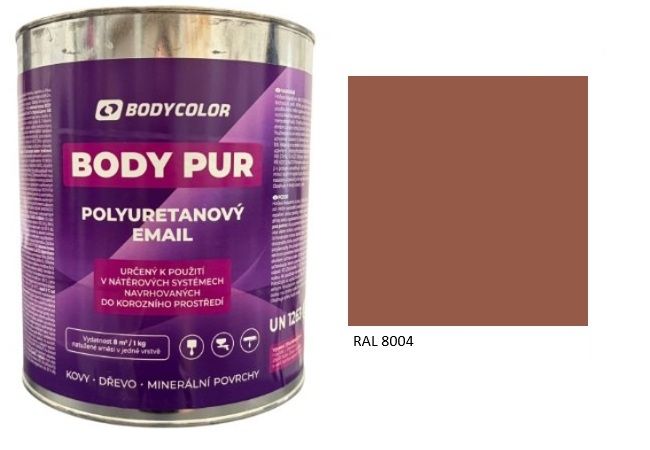 Polyuretánová farba 4:1 lesklá RAL 8004 – medená hnedá 2,25L / 3,10KG
