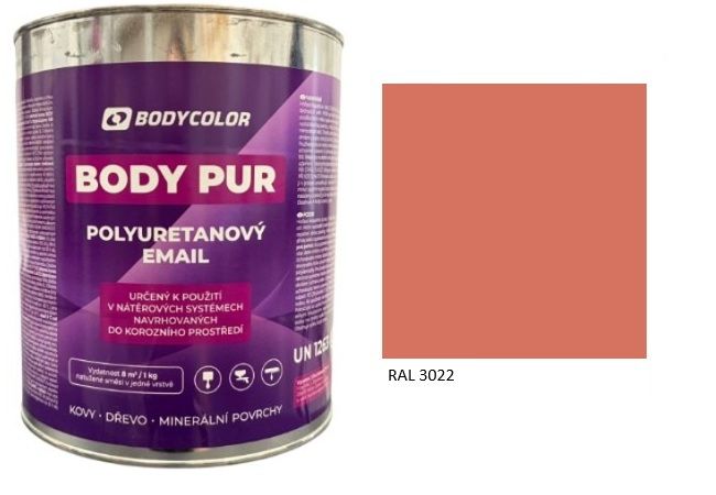 Polyuretánová farba 4:1 lesklá RAL 3022 – lososová ružová 2,25L / 3,10KG