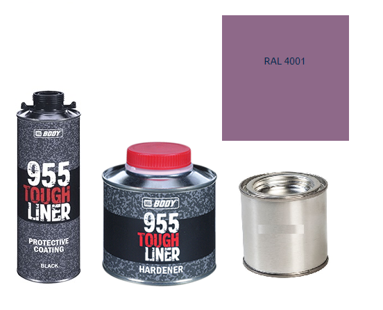 HB BODY 955 RAPTOR tough liner - 2k polyuretán textúra set / báza + tužidlo + farba /RAL 4001 900ml
