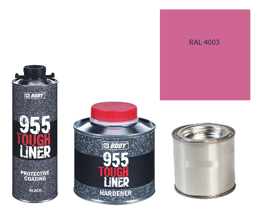 HB BODY 955 RAPTOR tough liner - 2k polyuretán textúra set / báza + tužidlo + farba /RAL 4003 900ml
