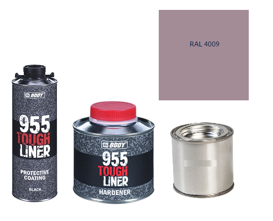HB BODY 955 RAPTOR tough liner - 2k polyuretán textúra set / báza + tužidlo + farba /RAL 4009 900ml