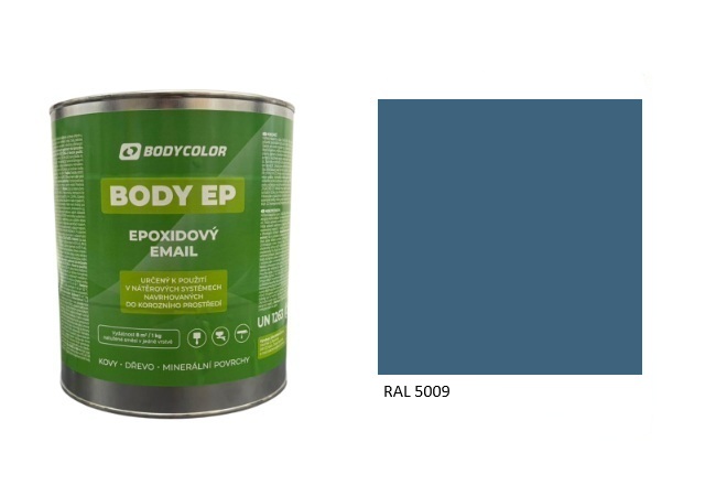 Epoxidová farba 5:1 matná RAL 5009 – azúrová modrá 0,75L / 1,125KG