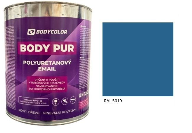 Polyuretánová farba 4:1 lesklá RAL 5019 – capri modrá 0,75L / 0,99KG