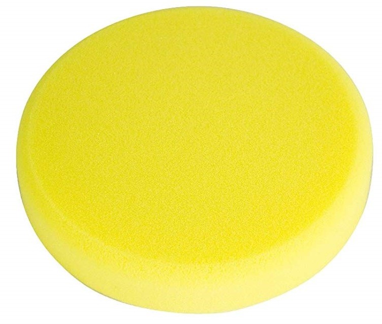 Žltý hobby leštiaci kotúč na suchý zips stredný, priemer 150mm