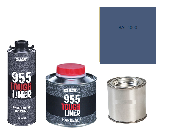 HB BODY 955 RAPTOR tough liner - 2k polyuretán textúra set / báza + tužidlo + farba /RAL 5000 900ml
