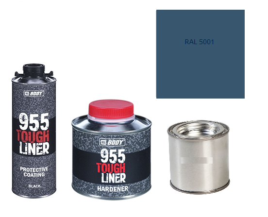 HB BODY 955 RAPTOR tough liner - 2k polyuretán textúra set / báza + tužidlo + farba /RAL 5001 900ml