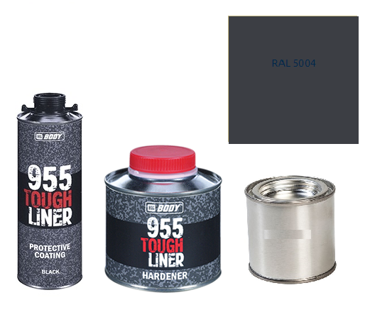 HB BODY 955 RAPTOR tough liner - 2k polyuretán textúra set / báza + tužidlo + farba /RAL 5004 900ml