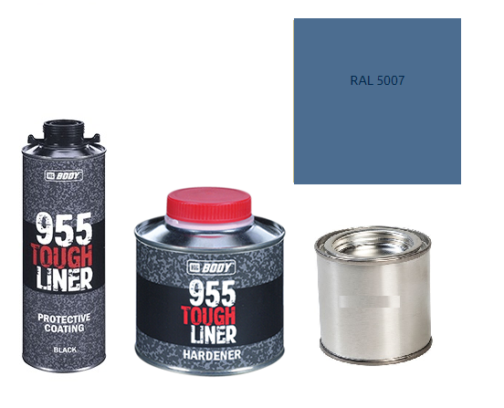 HB BODY 955 RAPTOR tough liner - 2k polyuretán textúra set / báza + tužidlo + farba /RAL 5007 900ml