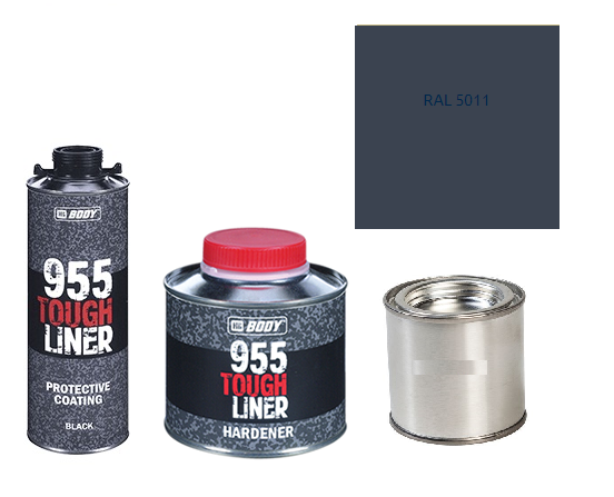 HB BODY 955 RAPTOR tough liner - 2k polyuretán textúra set / báza + tužidlo + farba /RAL 5011 900ml