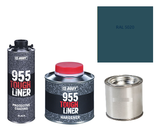 HB BODY 955 RAPTOR tough liner - 2k polyuretán textúra set / báza + tužidlo + farba /RAL 5020 900ml