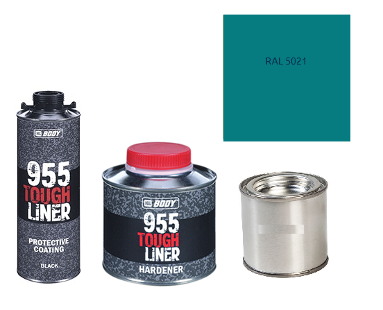 HB BODY 955 RAPTOR tough liner - 2k polyuretán textúra set / báza + tužidlo + farba /RAL 5021 900ml