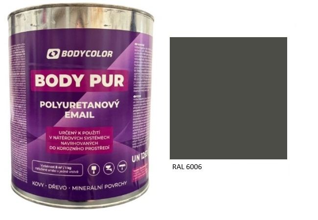 Polyuretánová farba 4:1 polomatná RAL 6006 – sivoolivová 2,25L / 3,10KG