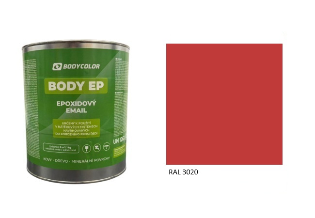Epoxidová farba 5:1 matná RAL 3020 – dopravná červená 2,25L / 3,62KG