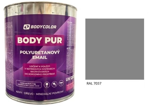 Polyuretánová farba 4:1 lesklá RAL 7037 – prachová sivá 0,75L / 0,99KG
