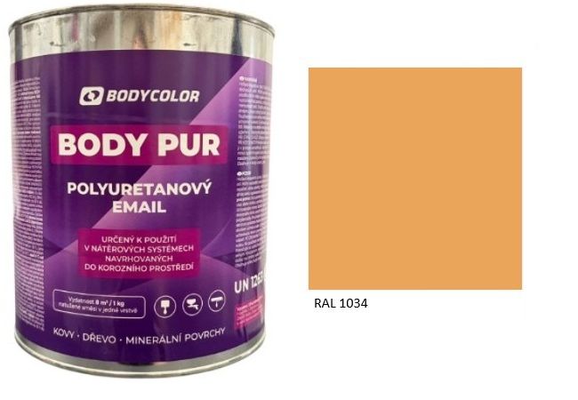 Polyuretánová farba 4:1 lesklá RAL 1034 – pastelová žltá 2,25L / 3,10KG