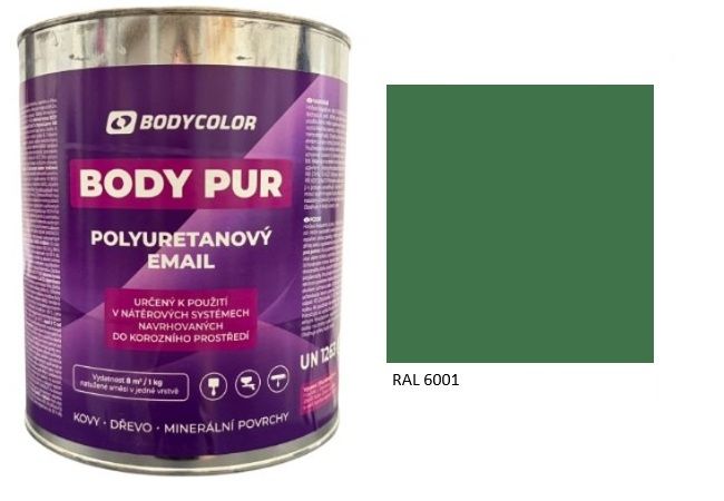 Polyuretánová farba 4:1 polomatná RAL 6001 – smaragdová zelená 2,25L / 3,10KG