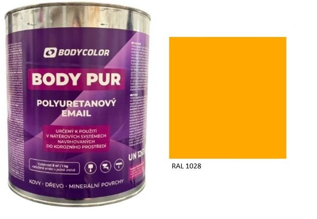 Polyuretánová farba 4:1 polomatná RAL 1028 – melónová žltá 4,5L / 6,21KG