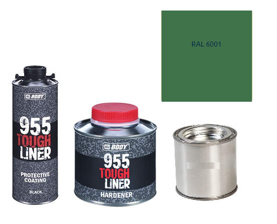 HB BODY 955 RAPTOR tough liner - 2k polyuretán textúra set / báza + tužidlo + farba /RAL 6001 900ml