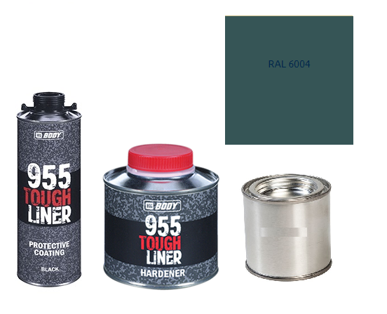 HB BODY 955 RAPTOR tough liner - 2k polyuretán textúra set / báza + tužidlo + farba /RAL 6004 900ml