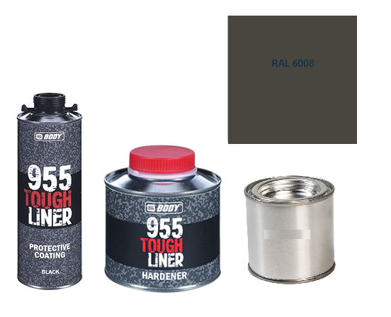 HB BODY 955 RAPTOR tough liner - 2k polyuretán textúra set / báza + tužidlo + farba /RAL 6008 900ml