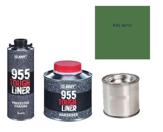 HB BODY 955 RAPTOR tough liner - 2k polyuretán textúra set / báza + tužidlo + farba /RAL 6010 900ml