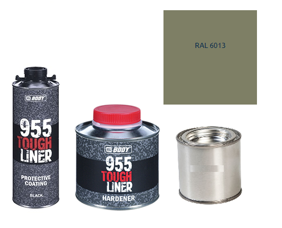 HB BODY 955 RAPTOR tough liner - 2k polyuretán textúra set / báza + tužidlo + farba /RAL 6013 900ml