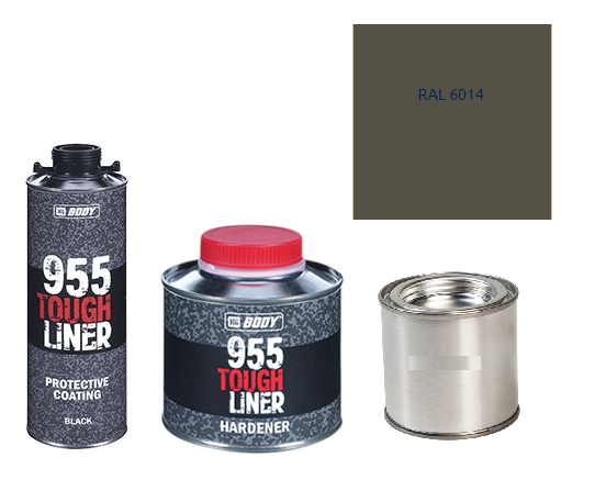 HB BODY 955 RAPTOR tough liner - 2k polyuretán textúra set / báza + tužidlo + farba /RAL 6014 900ml