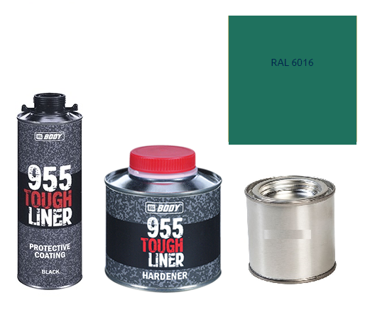 HB BODY 955 RAPTOR tough liner - 2k polyuretán textúra set / báza + tužidlo + farba /RAL 6016 900ml