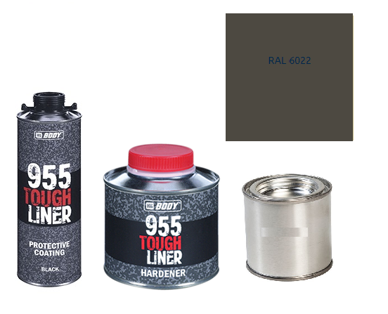 HB BODY 955 RAPTOR tough liner - 2k polyuretán textúra set / báza + tužidlo + farba /RAL 6022 900ml