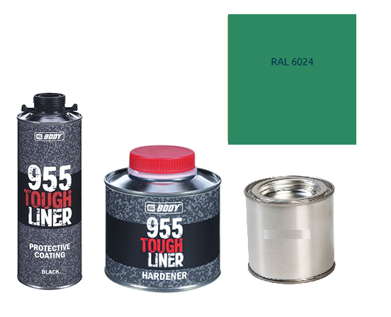 HB BODY 955 RAPTOR tough liner - 2k polyuretán textúra set / báza + tužidlo + farba /RAL 6024 900ml