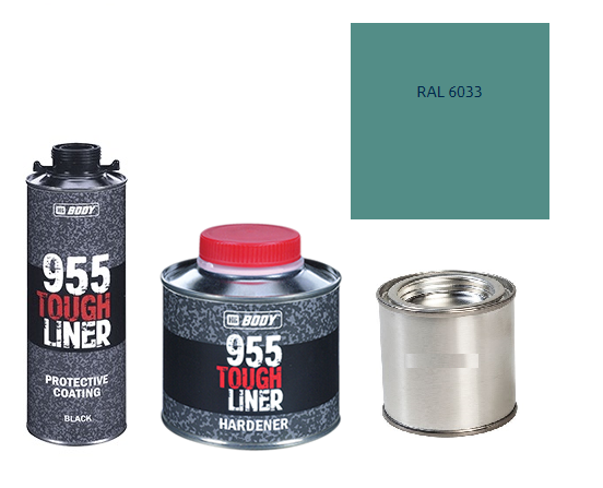 HB BODY 955 RAPTOR tough liner - 2k polyuretán textúra set / báza + tužidlo + farba /RAL 6033 900ml