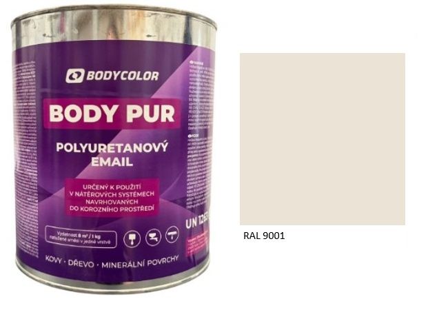 Polyuretánová farba 4:1 lesklá RAL 9001 – krémová biela 0,75L / 0,99KG